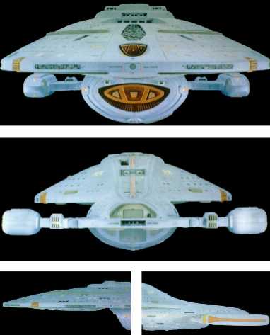Three View of an Intrepid Class Starship